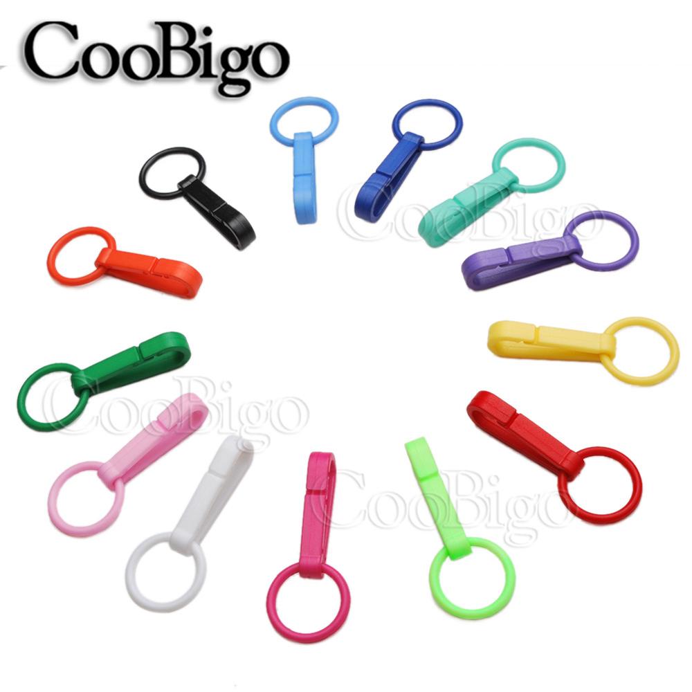 100pcs Pack Plastic Colorful Snap Hook Gloves Hook Buckles With O-ring Link Chain Hanger Bag Parts Accessories #flc078(mix-s)