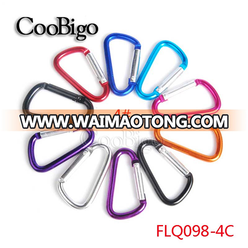 Colorful Aluminum Carabiner Spring Snap Hook Clip D-ring Keychain Camping Hiking #FLQ098-4C(Mix-s)